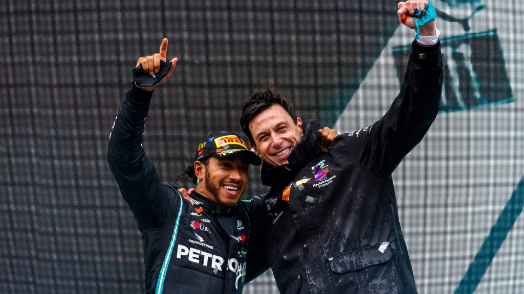 Mercedes Boss with Lewis Hamilton 